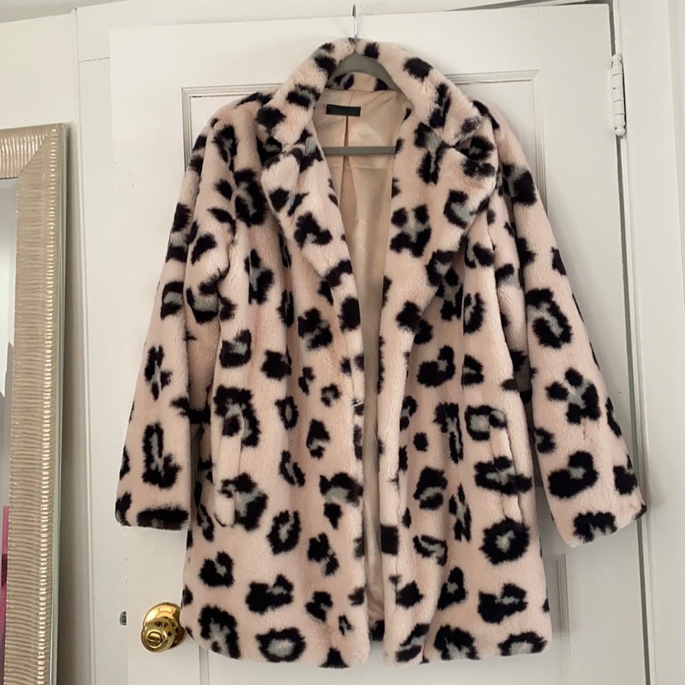 Pink Leopard Print Coat